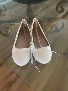 The Children's Place Ivory Glitter Cap-Toe Ballet Flats